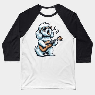 Dog Playing Guitar Singing Maltese Poodle Funny Doodle Baseball T-Shirt